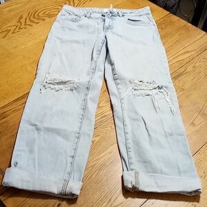 COTTON ON Jeans 4 Women's BLUE Denim Low Rise Straight Preowned Distressed